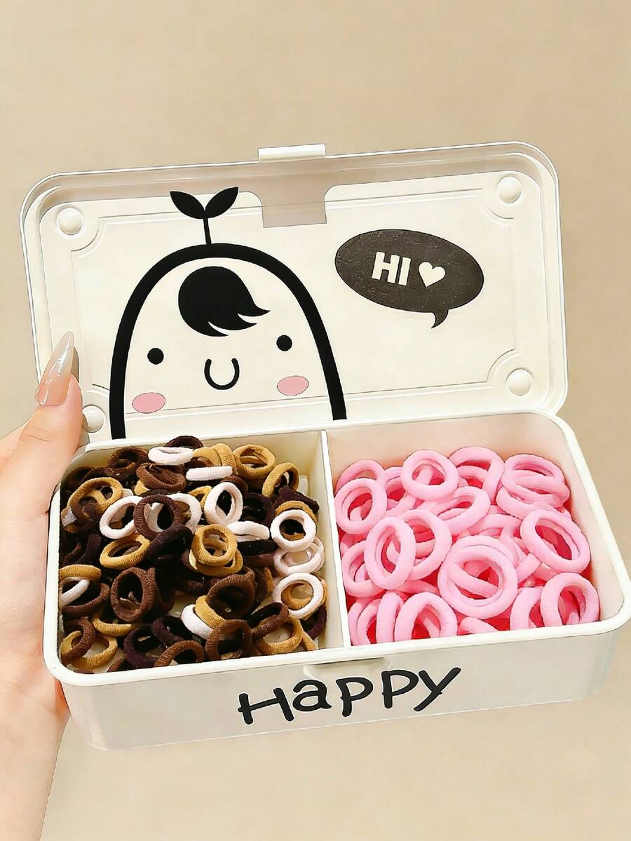 100/200pcs Assorted Multi-Color Scrunchies, Cute Sweet Hair Ties For Girls, Elastic Soft Comfortable Hair Bands, Fashionable Hair Accessories - Multicolor - View 1