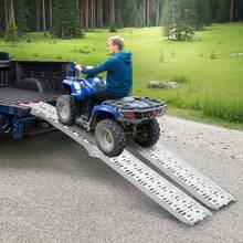 Aluminum Ramps, 1500 Lbs, 2Pcs Heavy-Duty Ramps With Wider Ramp Surface, Universal Stable Loading Ramp With Handles, Fit For ATV, UTV, Motorcycle, Electric Bicycle, Etc. - 1500 Lbs - View 9