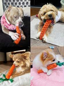 1根胡萝卜形编织磨牙棒，耐用胡萝卜狗狗玩具，狗狗磨牙磨牙玩具，适合狗狗