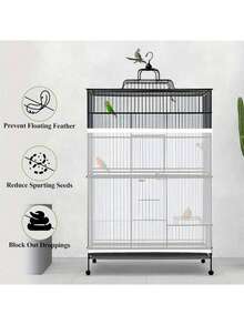 Universal Elastic Nylon Net Cage Seed Catcher - Suitable For Parrot Cages, With Reusable Lightweight Skirt To Prevent Food Spillage, Adjustable Round And Square Fences, And Breathable Design. - Multicolor - View 5