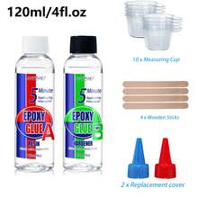 5 Minute Epoxy Resin Glue, Fast Curing Epoxy Resin Kit, Transparent Two-Part Epoxy Resin Adhesive, Suitable For Metal, Plastic, Wood, Ceramic, Glass, Fiberglass, Etc. - Waterproof, Universal, Strong Bonding Repair Glue. - White - View 7