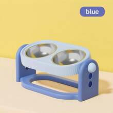 Stainless Steel Double Layer Pet Bowl, Suitable For Cats And Dogs - Anti-Spill Food And Water Feeder Set