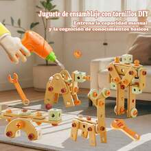 TendenciaJuguete Herramientas Niño Kit Taladro Infantil 158pcsCalidad premium - Madera - Ver 10