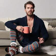 Junely Slipper Socks For Men With Grippers Fuzzy Cozy Fluffy Non Slip Warm Winter Thick Comfy Soft Fleece Cabin Socks Gifts - 黑色 - 查看 3