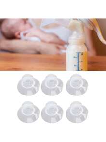 6 Piezas de Inserciones de Brida, Kit de Inserción de Brida de Extractor de Leche Portátil de Silicona de 13/15/17/19/21 mm para la Mayoría de Las Bombas de 24 mm, Elementos (19MM),37430093 - Rosa vieja - Ver 6