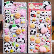 1pc/4pcs Random Panda Squeeze Stress Relief Stickers, Reward Puzzle Stickers, Decoration For Phones And Tablets - 彩色 - 查看 3