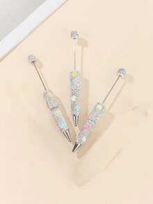 5支时尚银色DIY串珠笔，饰以大量水钻，适合派对装饰、节日礼物，是女性的理想之选。 - 銀色 - 查看 9