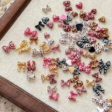150Pcs Bow Heart Nail Art Charms Bow Nail Rhinestone With Leopard Print Designs Cute Resin Bow Nail Supplies Mini Leopard Heart Nail Gems 3D Multi Color Ribbon Bow Nail Jewelry Nail Diamonds For Women,Gray - xám - Xem 1