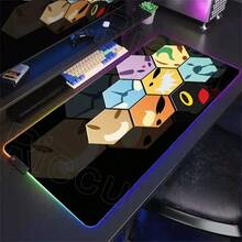'RGB Mouse Pad Large Anime Desk Mat HD Cute Pokemones Playmat Gaming Mouse Pad Mousepad Non-Slip Rubbber Computer Office Mausepad' - RGB 1 - Xem 8