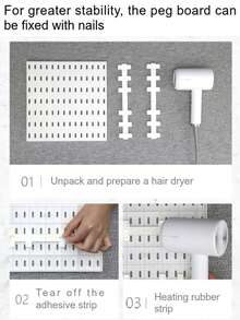 畅销家居必备品，不适用于洞洞板。基础生活单件装壁挂式塑料洞洞板，多功能组合配件套装，多功能收纳洞洞板，配有各种收纳盒和金属挂钩，适用于车库工作台/家庭厨房收纳/办公室/手工室/浴室（28*28厘米）。本产品包含专用洞洞板。