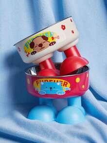 1pc High-Quality Cat/Dog Bowl, Large Capacity, Anti-Slip, Anti-Spill Pet Bowl With Stand, Suitable For Medium Dogs, Cats And Pets