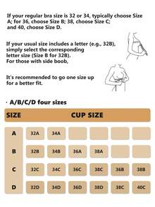 Women's Skin-Tone Strapless Lift-Up Bra, Front Closure Design, Knitted Fabric, Reusable, Self-Adhesive - Apricot - View 7