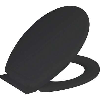 Black Soft Close Toilet Seat With Adjustable Hinges LOO Toilet Seat Quick Release Easy Clean Bathroom Toilet Seat