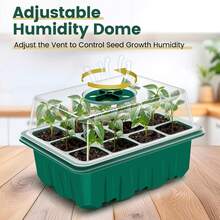 5/10 Seedling Starter Kit, Includes Seed Tray With Adjustable Humidity Dome, For Seed Germination And Seedling Cultivation (12 Cells Per Tray) - Multicolor - View 4