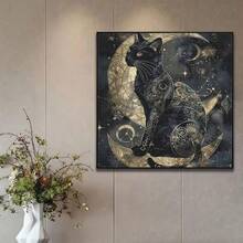 1pc 5D DIY Diamond Painting - "Mysterious Dark Style: Deep Black Starry Sky As The Background, With A Black Cat In The Center" - Frameless Mosaic Full Diamond Acrylic Diamond Art DIY Diamond Painting Kit, Suitable For Home And Office Desktop Decoration, Tabletop Decoration And Wall Decoration, Living Room, Bedroom, Study Room Ideal Home Decor Gift, Suitable For Adult Beginners And Craft Enthusiasts, Handmade Gift Ideas, Perfect For Family Gatherings, Birthday Parties And Various Festivals - Multicolor - View 18