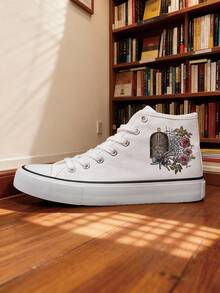 ET073-S002 黑色高帮鞋 | 刺绣玫瑰图案，优雅色调，百搭中式风格 - ET073BAI - 查看 10