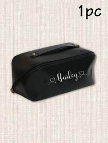 Custom Makeup Bag, Personalized Cosmetic Bags For Women, Customizable Make Up Bag, Customized Name Travel Cosmetic Bag, Toiletry Bag, Makeup Storage, Gifts For Her, Birthday Gifts, Storage, Lightweight, Valentine'S Day, Couples, Families