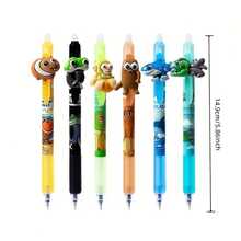 Set de 12 bolígrafos de gel borrables con temática de mitología china, punta fina de 0,5 mm, tinta azul, con borrador incorporado, excelente para tomar notas y escribir, perfecto para oficina, escuela, cumpleaños, Navidad, Halloween, Año Nuevo, ¡regalos de Pascua! - Multicolor - Ver 11