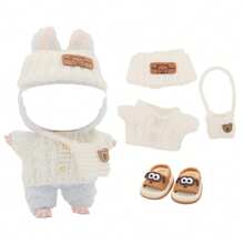 4pcs Set: Sweater Headband, Yarn Bag, Big Eye Sandals, For Labubu, Holiday & Birthday Gift (Excluding Plush Doll) - Multicolor - View 13