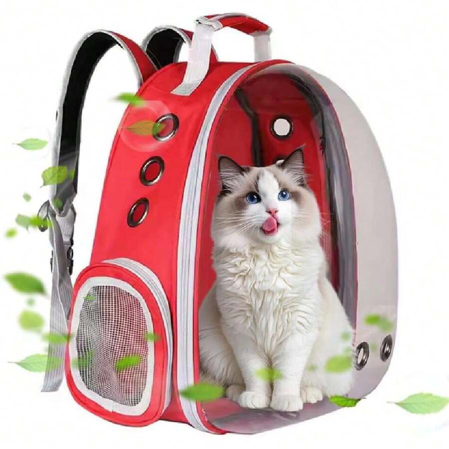 Mochila de Transporte para Mascotas Portátil de Viaje - Mochila Viaje para Gatos y Perros, Bolsa de Gato Espacial, Mochila Transportadora para Mascotas, 31 * 26 * 41CM, Rojo,37423956 - Púrpura polvoriento - Ver 1