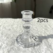 1/2/3/10 Stück Kerzenhalter mit klarem Kristalldesign, geeignet für Heimdekoration, Hochzeitsdekoration, romantisches Kerzenlicht-Dinner, Geburtstagsparty, Herbst, Valentinstag, Weihnachten, Winter, Feiertage, Feiertags-Grundausstattung - Verschiedenfarbig - Übersicht 10