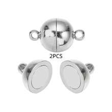2/3pcs Round Smooth Magnetic Clasp Couples Bracelet Necklace Scarf Connector, DIY Accessories - Large Round Magnetic Clasp - View 8