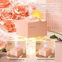 Humidificador en Forma de Caída Luna, con 2 Modos de Humidificación Silenciosa. Humidificador en Forma de Caída Luna con Luz Nocturna, Conexión USB, Función de Lámpara Luna 3D (Rosa),37293739 - Tipo de Enchufe A Japonés (100V) - Ver 2