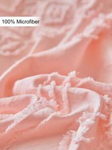 1pc Polyester Plush Texture Duvet Cover, Modern Bohemian Style Soft & Breathable Duvet Cover, Suitable For All Seasons, Soft, Machine Washable, Large, Extra Large (Filling Not Included) - Pink - View 6