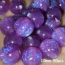 50pcs 8/10/12mm Deep Purple Iridescent Shiny Round Beads - Synthetic Beads With Rainbow Sparkle, Suitable For Jewelry Making, Bracelets, Necklaces - Mother's Day DIY Craft Materials, Jewelry Making Beads - Deep Purple - View 9
