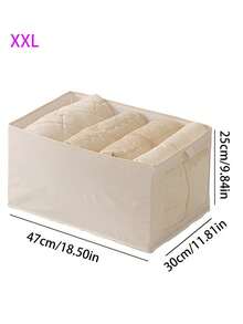 1pc Transparent Window Linen Fabric Foldable Storage Box, Collapsible Clothes/Blanket Storage Bag With Transparent Window And Handle, Reinforced Foldable Linen Storage Basket, Wardrobe Organizer, Bedroom Storage Rack, Home Storage Rack, Fabric Can Be Placed On Window Side Wardrobe Organizer