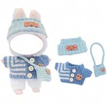 4pcs Set: Sweater Headband, Yarn Bag, Big Eye Sandals, For Labubu, Holiday & Birthday Gift (Excluding Plush Doll) - Multicolor - View 8