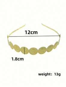1pc Arabic Style Coin Headband For Women, Everyday, Party, Festival Wear, Moroccan Luxurious Gold-Tone Jewelry Hair Accessory, Headpiece, Head Chain - Bright Yellow 2 - View 2
