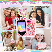 2.8英寸触摸屏儿童智能手机玩具 - 趣味学习游戏、音乐播放器、超长续航、创意礼物，适合3-12岁男孩女孩 - 彩色 - 查看 8