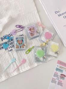 3英寸学生照片钥匙扣夹，可装证件照和贴纸 - 彩色 - 查看 3