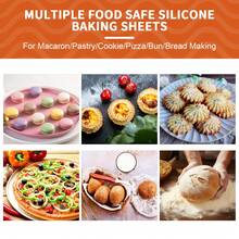 1/2pcs Set Silicone Baking Mat, Non-Stick Reusable Pastry Sheet For Macarons And Pastries, Baking Accessories