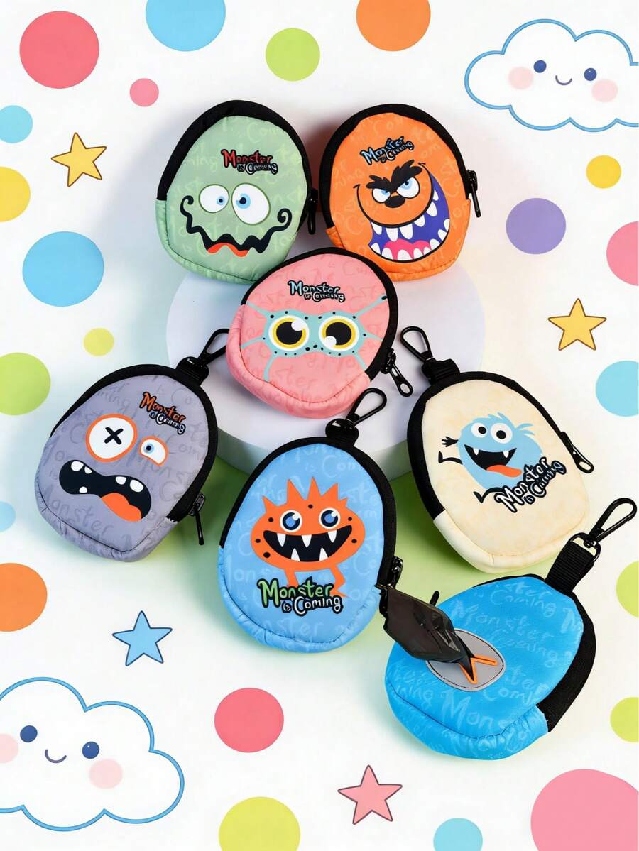 1pc Funny Pet Poop Bag Holder/Dog Poop Bag Dispenser - "Monster Is Coming" Designer Travel Edition Poop Bag Holder For Your Furry Pet - Multicolor - View 1