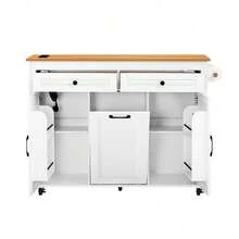 Mobile Storage Islands - White + MDF - View 11