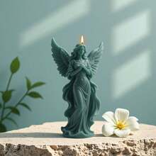 1pc Angel Shaped Handmade Candle, Suitable For Home Decor, Church, And Gifts - Multicolor - View 8