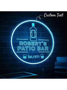 Customized Neon Light Bar Sign, Personalized Bar Sign, USB LED Light, Bar/Man Cave Wall Decor Sign, Customized Sign Gift, Personalized Gift, Customized LED Neon Light Sign Bedroom Decor, Elegant Neon Name Sign Wedding Party Home Decor - Multicolor - View 9