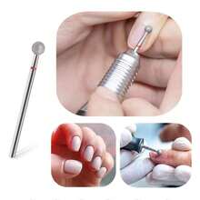 6Pcs Cuticle Clean Nail Bits 3/32'' Ball Head Nail Drill Bits Professional Safety Cuticle Drill Bits For Electric Nail File Gel Polishing Manicure Pedicure Tools - Silver - View 3