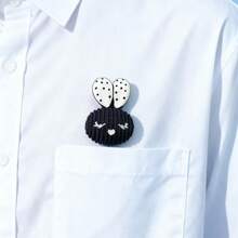 1pc Cute & Fashionable Rabbit Brooch, Versatile Accessory For Clothing, Bags, Everyday Wear - Black - View 1