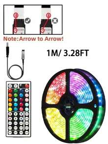 Tiras de luces LED, tiras de luces LED estéticas con control remoto RGB, tiras de luces LED con control remoto, alimentadas por USB, brillo y modos de color ajustables, múltiples efectos de iluminación, control remoto, para dormitorio, hogar, luces de color cambiante decorativas, para fiestas de habitación, fiestas de cumpleaños, decoraciones navideñas, TV, habitación, escaleras, vacaciones - luz de color - Ver 16