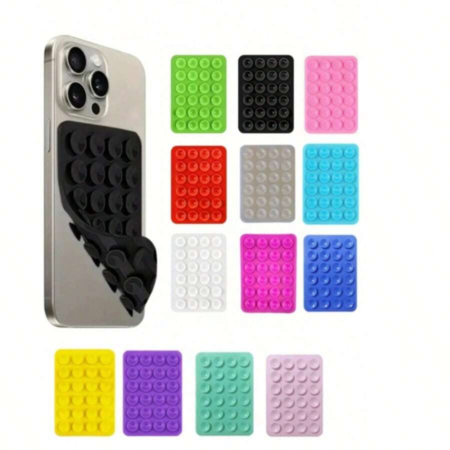 Silicone Suction Cup Phone Holder, 28 Reusable Double-Sided Phone Stand, Gift For Friends - Multicolor - View 1