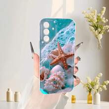 Funda de Teléfono Estrella de Mar y Concha Compatible con Samsung Galaxy A03S A04 A05S A06 A07 A13 A14 A15 A16 5G A17 A21S A22 A23 A24 A25 A26 A32 A34 A35 A36 A50 A52 A53 A54 A55 A56 A73 S21 Ultra S22 Plus S23+ S24 FE S25 Funda de Teléfono Transparente a Prueba de Golpes de Cobertura Completa TPU Funda Protectora Simple de Moda a Prueba de Golpes Suave - Multicolor - Ver 7