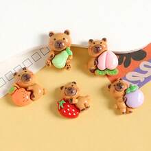 1/20/50个卡通水豚，夜光卡通仓鼠水豚混合树脂装饰品，水豚主题，适合作为礼物、生日和节日礼物、派对惊喜、卡通配件和小摆件、节日派对小礼物、理想的小礼物、派对礼品袋填充物、恶作剧和花园装饰 - 彩色 - 查看 5