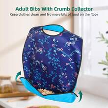 3pcs Adult Bibs, Waterproof & Breathable, Protect Clothing, With Optional Crumb Catcher Bag, Washable, Suitable For Elderly - Multicolor - View 4