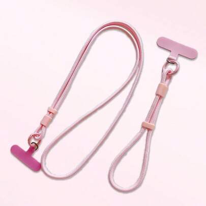 2pcs Multi-Function Phone Lanyard Set, With Safety Clip, Adjustable Fashionable Neck Strap, Suitable For Phone, Keys, Cards, Universal Hands-Free Wrist Strap, Anti-Lost Phone Cord For Valentine's Day