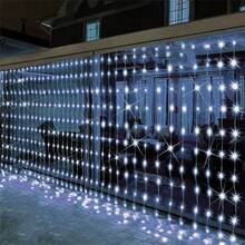 3 Meters X 3 Meters USB Curtain String Lights With Remote Control, LED Curtain Lights For Outdoor Lighting, Patio, Yard, Garden, Living Room, Bedroom, Kitchen, Christmas, Halloween, Holiday, Wedding, Party, Birthday, Indoor Decoration, Fairy Lights