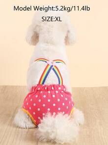 聚酯纖維粉色波點狗尿布，適用於泰迪犬、比熊犬及其他小型犬，具備防騷擾與衛生保護功能（不適用於大型犬） - 玫紅色 - 查看 7