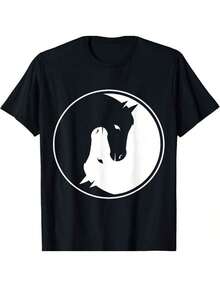 Camiseta de caballo Yin y Yang para cada jinete. - Negro - Ver 1